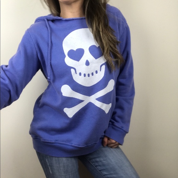blue skull hoodie